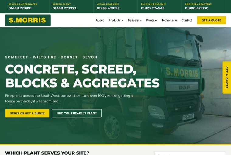 The home page of smorris.co.uk, built by Mediatopia