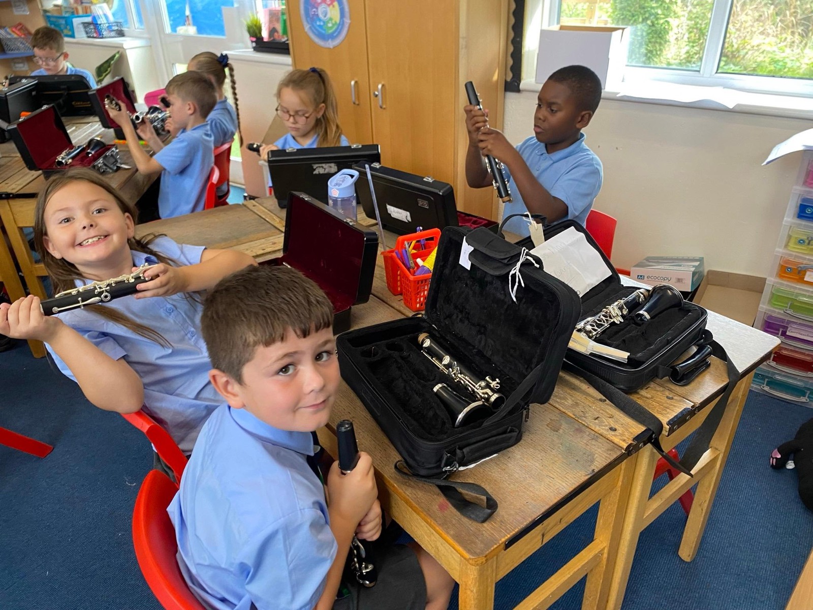 Whole-class clarinet tuition at Boldmere Junior School