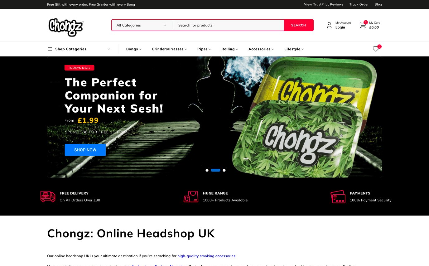 Chongz website designed and built by Mediatopia
