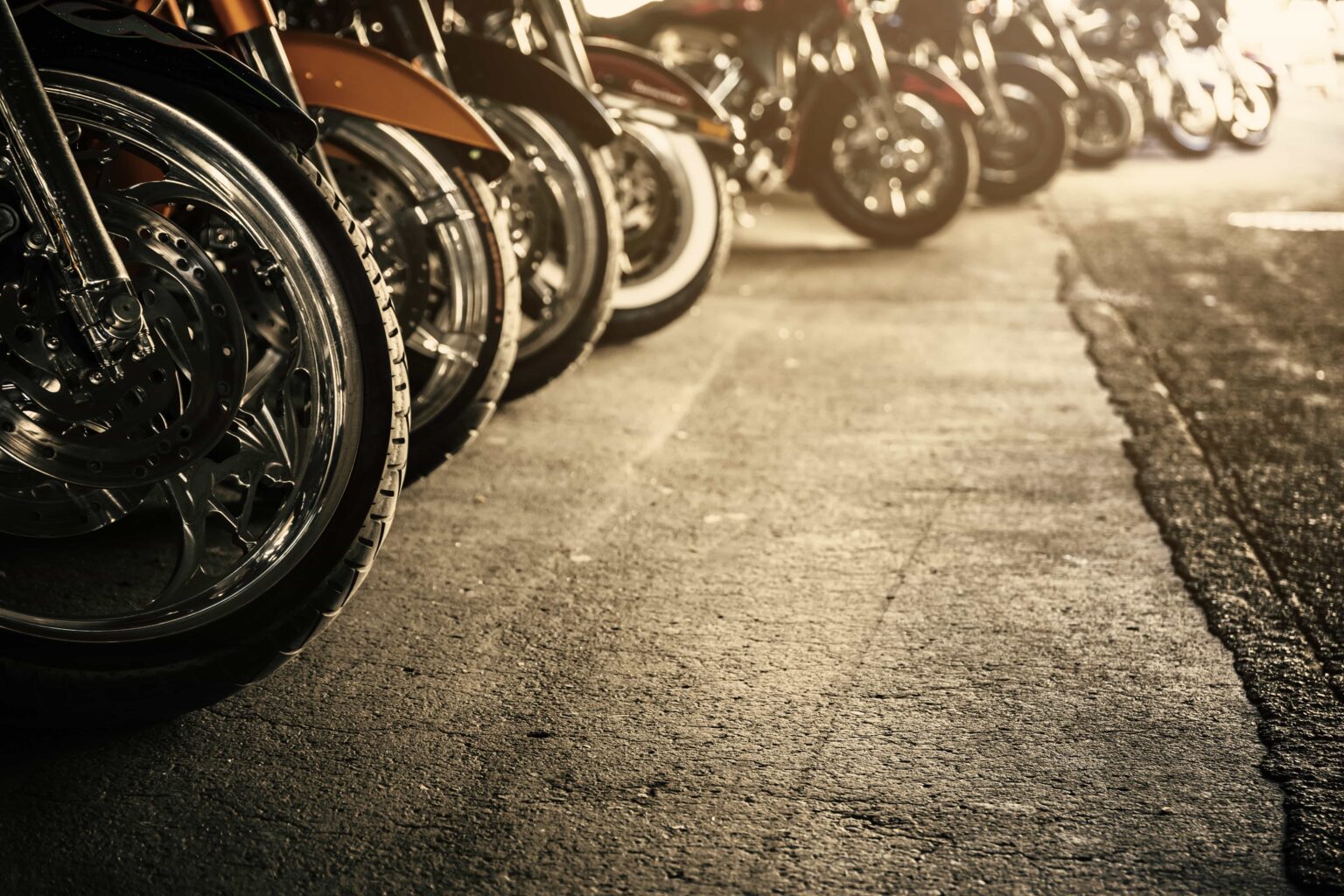 A line of motorcycles