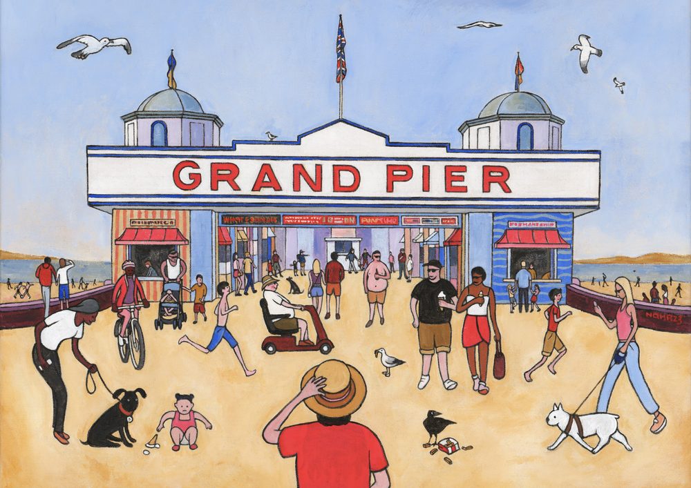 Grand Pier &ndash; Weston-Super-Mare &ndash; Summer &mdash; a painting by Nick Roberts