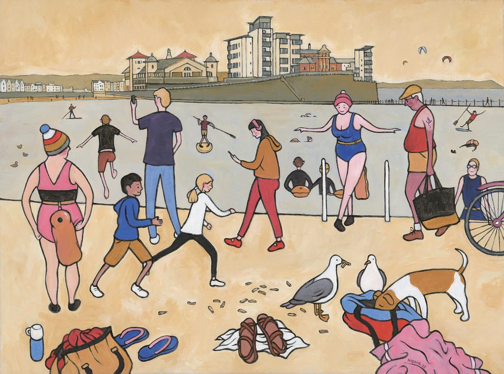 Marine Lake and Knightstone &ndash; Weston-Super-Mare &mdash; a painting by Nick Roberts