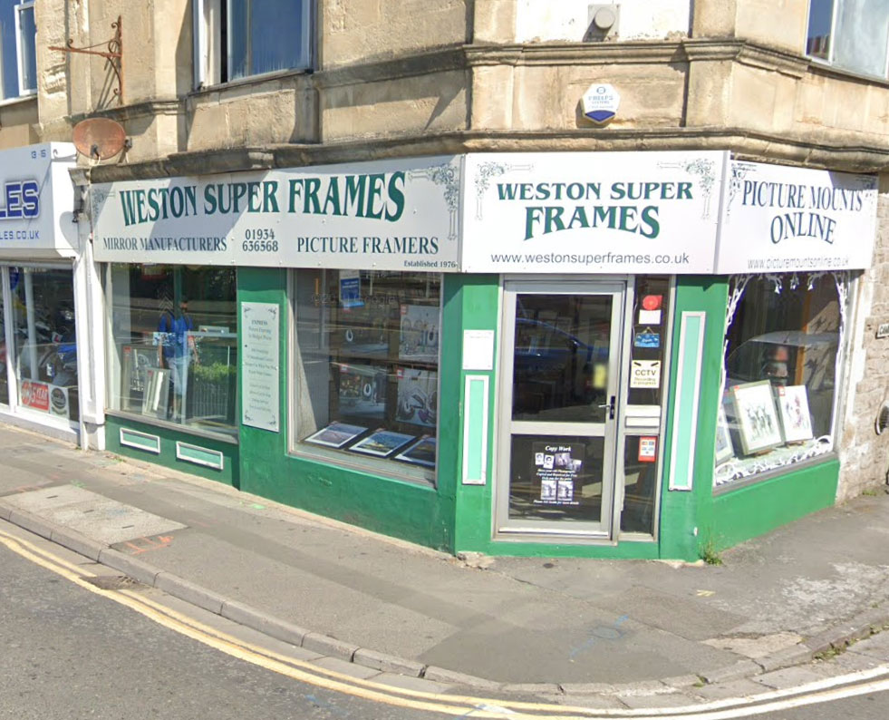 The Weston Super Frames shopfront on Locking Road
